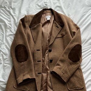 Soft Surroundings Brown Houndstooth Jacket